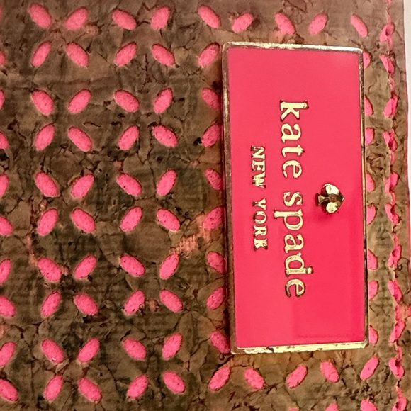 kate spade Brown Wallet with Pink Cutout Pattern - Picture 2 of 7